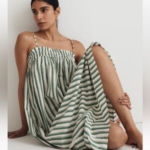 Madewell ruffled poplin midi dress